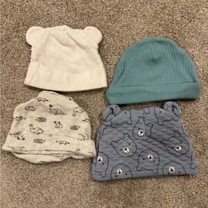 Kids' Cozy Hat Set - White, Gray, Blue